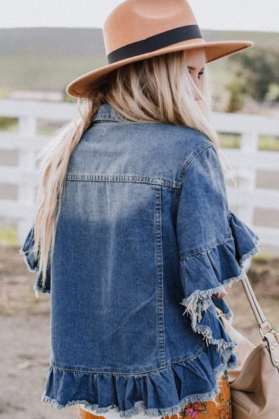 PEACOCK SHORT SLEEVE DENIM JACKET