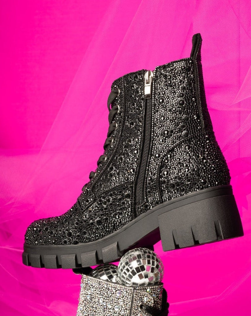 Corky's Mood Lace Up Boot in Black Rhinestones – Emma Lou's Boutique