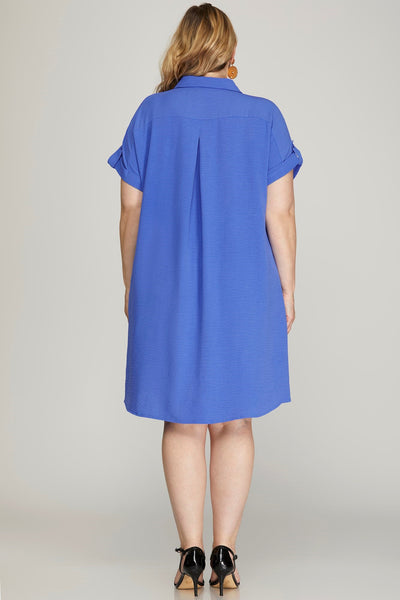 CRUISING SHIRT DRESS - COBALT BLUE