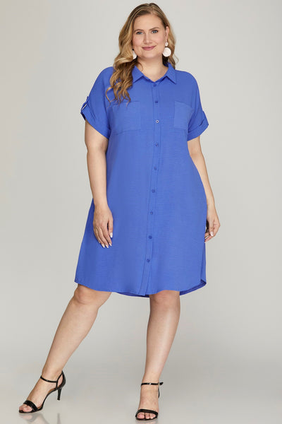 CRUISING SHIRT DRESS - COBALT BLUE