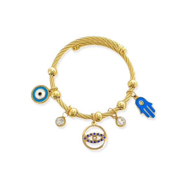 EVIL EYE BANGLE BRACELET - GOLD