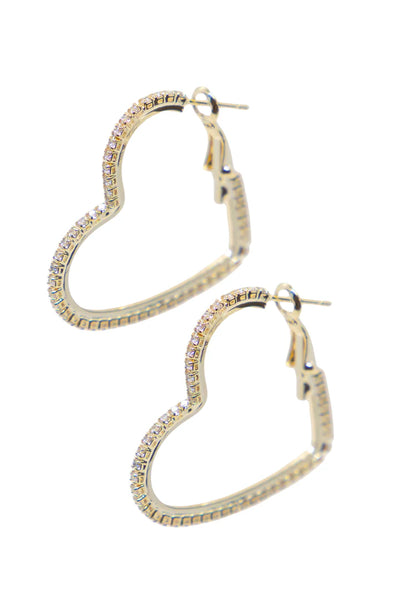 PASSIONATE EMBRACE HEART SHAPPED EARRINGS - GOLD