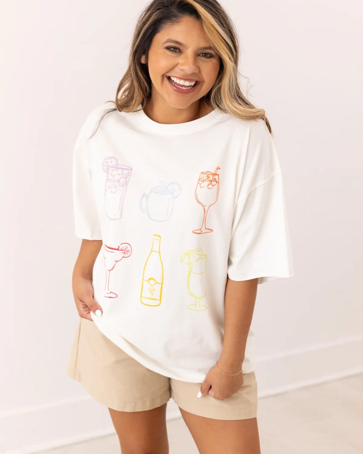 SUMMMER SPRITZ RELAXED TEE - WHITE