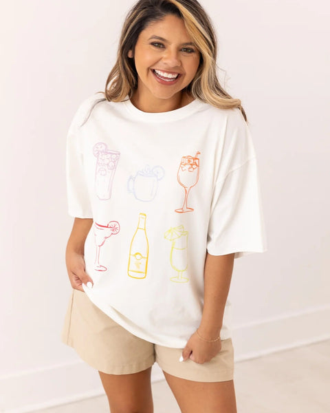 SUMMMER SPRITZ RELAXED TEE - WHITE
