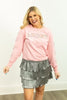 PEARL "MERRY" ON PINK SWEATSHIRT - PINK