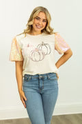 PUMPKIN TRIO TOP- CREAM