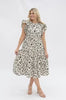 Black & Ivory Floral Tiered Dress 7933B-BI-XS - IVORY - Salty Lime Boutique