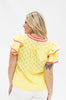 V-Neck Flutter Sleeve Top, Yellow - Salty Lime Boutique