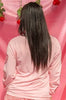 GINGHAM "LOVE" SWEATSHIRT - PINK