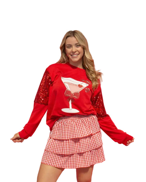 CHECK YES OR NO SKIRT- RED