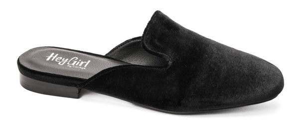 SPOTLIGHT FLAT MULE BY CORKYS - BLACK VELVET