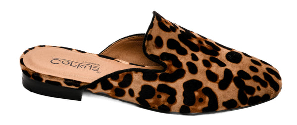 SPOTLIGHT FLAT MULE BY CORKYS - LEOPARD VELVET