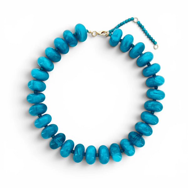 Candy Colored Rondelle Beaded Necklace - 7 Colors