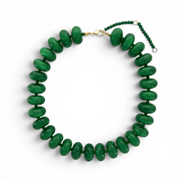 Candy Colored Rondelle Beaded Necklace - 7 Colors