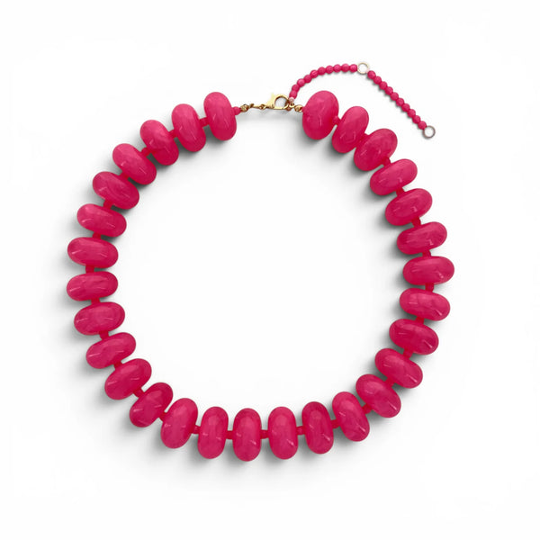 Candy Colored Rondelle Beaded Necklace - 7 Colors