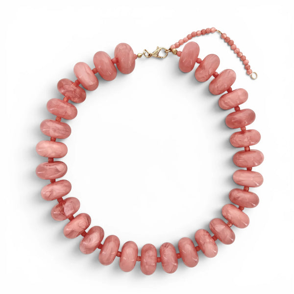 Candy Colored Rondelle Beaded Necklace - 7 Colors
