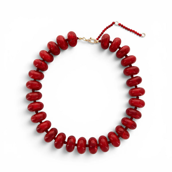 Candy Colored Rondelle Beaded Necklace - 7 Colors