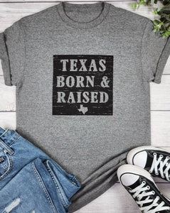 Texas Born and Raised Graphic Tee M