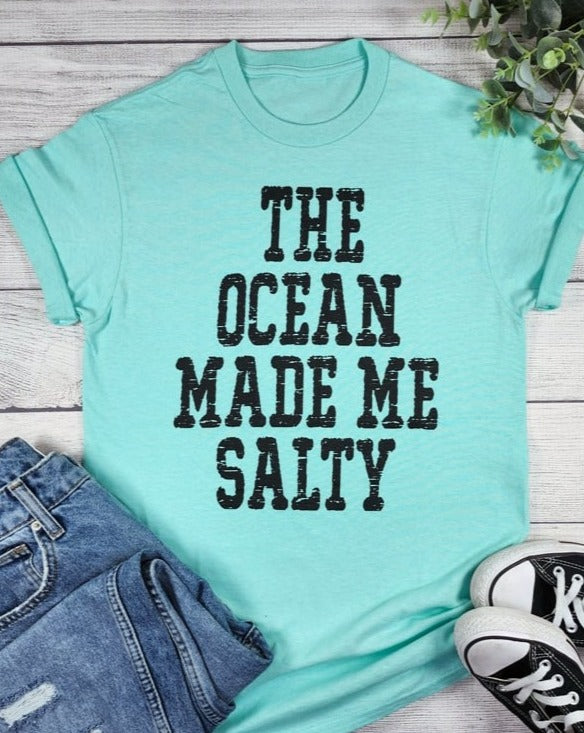 THE OCEAN MADE ME SALTY GRAPHIC TEE