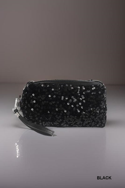 COLORFUL SHINE SEQUIN MAKEUP BAG - 5 COLORS