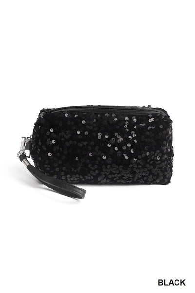 COLORFUL SHINE SEQUIN MAKEUP BAG - 5 COLORS