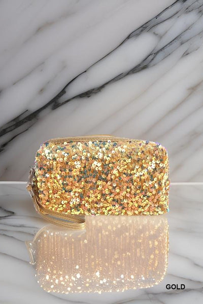 COLORFUL SHINE SEQUIN MAKEUP BAG - 5 COLORS