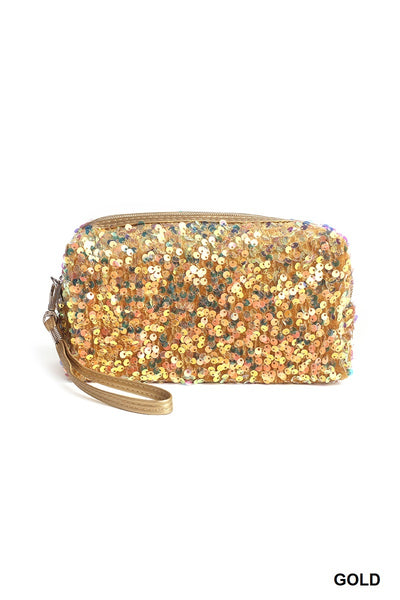 COLORFUL SHINE SEQUIN MAKEUP BAG - 5 COLORS