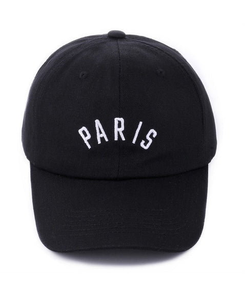 PARIS EMBROIDERED CAP - BLACK