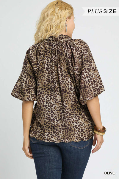 LOVE ME NOT LEOPARD PRINT BLOUSE - CURVY