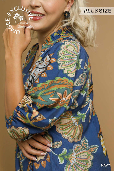 TURNING HEADS PUFF SLEEVE BABYDOLL DRESS BY UMGEE - CURVY