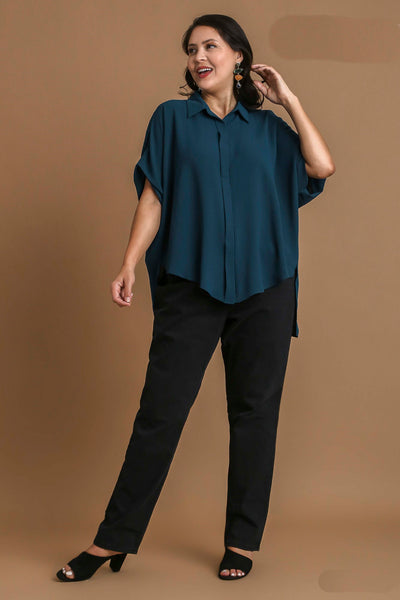 READY TO FLY OVERSIZED TOP - TEAL