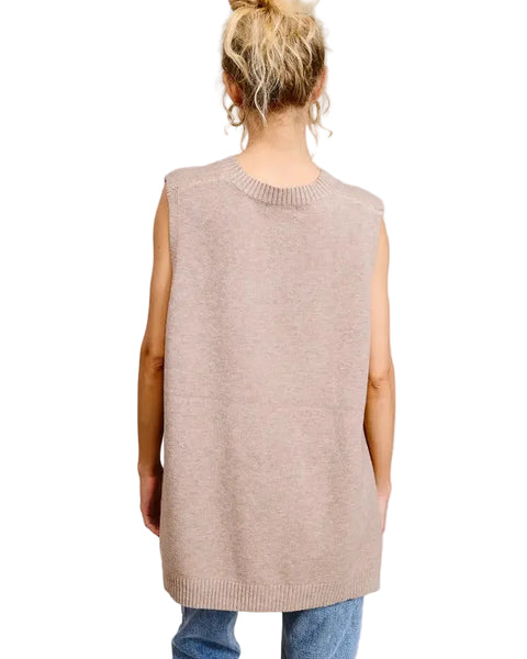 The Camila Tank Sweater - Dk Beige
