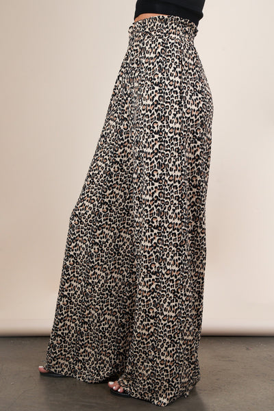 LAURA LEOPARD PRINT PANT  - MOCHA