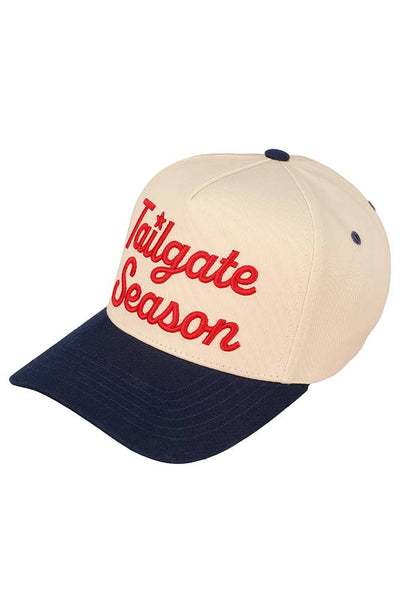 TAILGATE SEASON EMBROIDERED CAP - TAN