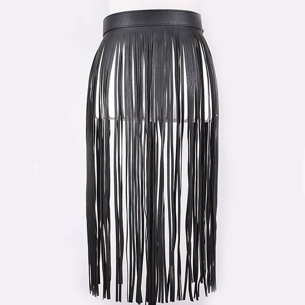 Double Buckle Curtain Fringe Belt: BKBS - Salty Lime Boutique