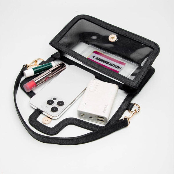 TG10551 Nina Clear/Gameday Shoulder Bag: Black - Salty Lime Boutique