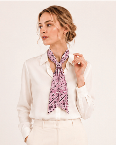 WLLS304 Bandana Skinny Scarf: Pink - Salty Lime Boutique