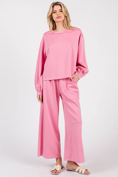 DEMI TOP AND PANT SET -  PINK
