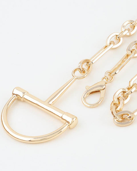 Polished Link Chain Drop Statement Necklace: GD - Salty Lime Boutique