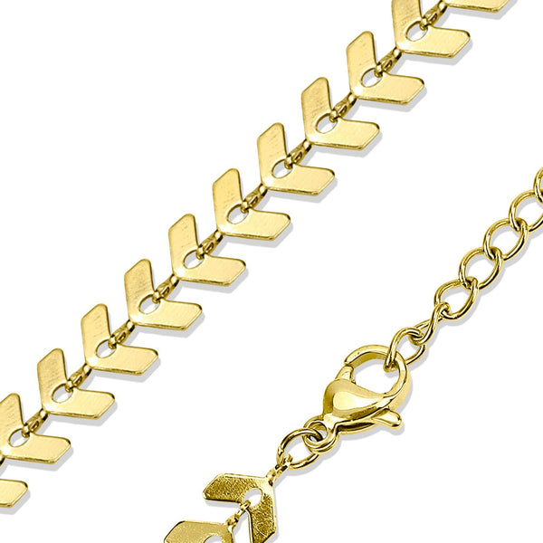 CHEVRON CHAIN NECKLACE - 18K GOLD PLATED