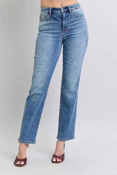 VINTAGE WASH THERMAL STRAIGHT BY JUDY BLUE - MEDIUM WASH