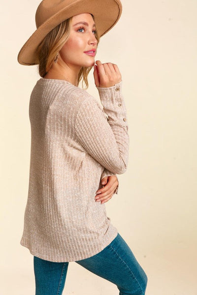 PRETTY IS KNIT TOP WITH CROCHET LACE DETAILING