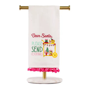 SANTA SEND COCKTAILS HAND TOWEL