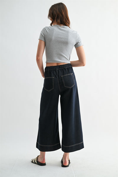 HR WIDE LEG JOGGER BY MICA - DARK WASH - Salty Lime Boutique