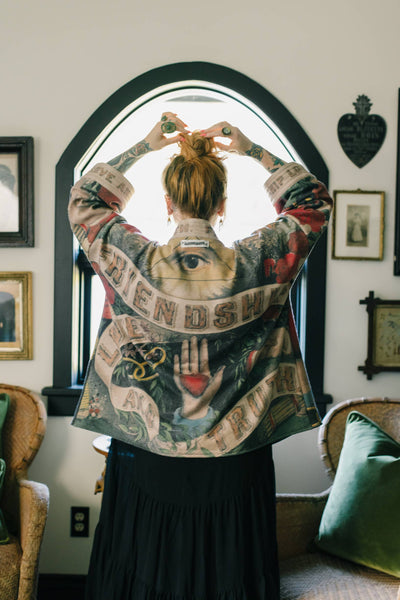 Friendship Love & Truth Fleece Cottage Cardigan Jacket - Salty Lime Boutique