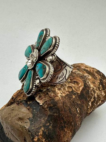 Authentic Tibetan Turquoise Adjustable Ring