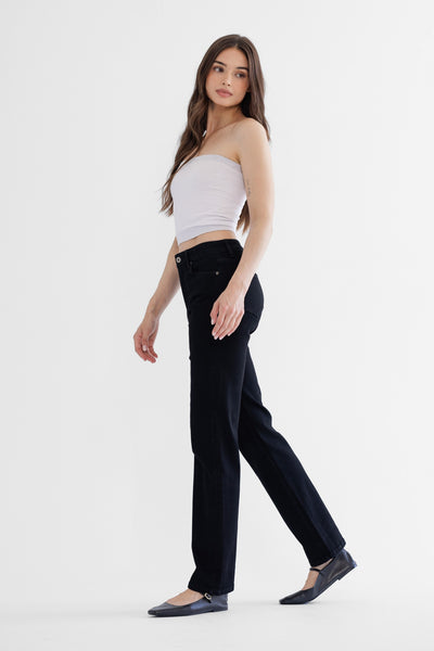 HR STRAIGHT LEG JEAN BY MICA DENIM - BLACK