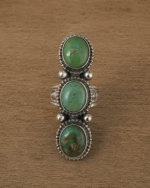 Genuine Tibetan Turquoise Adjustable Ring