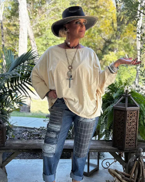 Jaded Gypsy Be Free Top - Oatmeal
