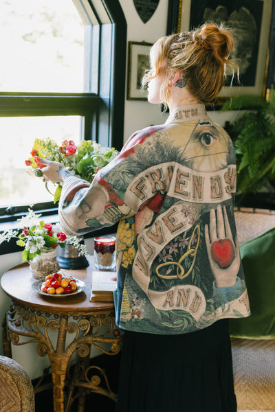 Friendship Love & Truth Fleece Cottage Cardigan Jacket - Salty Lime Boutique